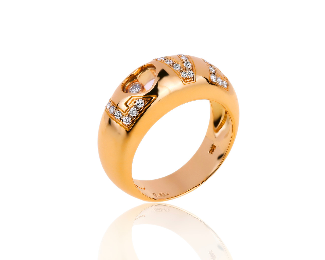 Оригинальное золотое кольцо с бриллиантами 0.29ct Chopard