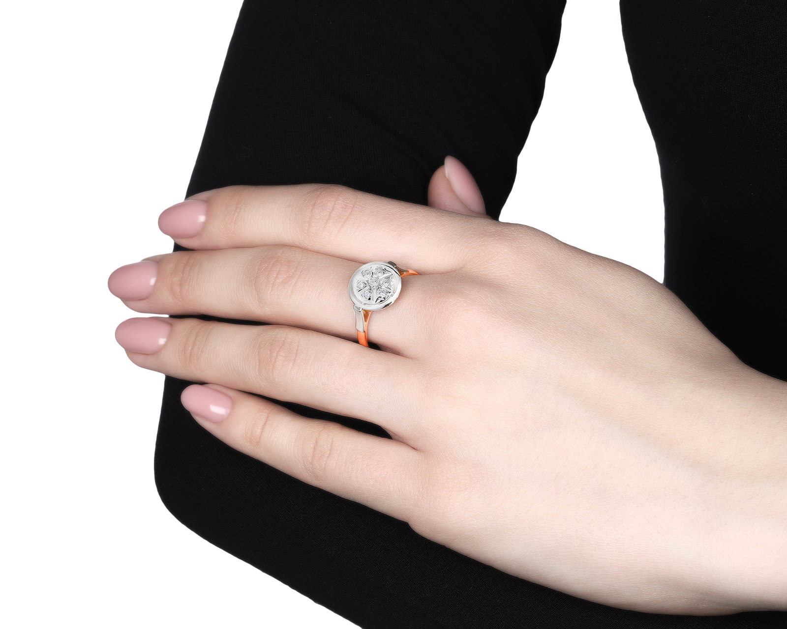 Элегантное золотое кольцо с бриллиантами 0.24ct СССР