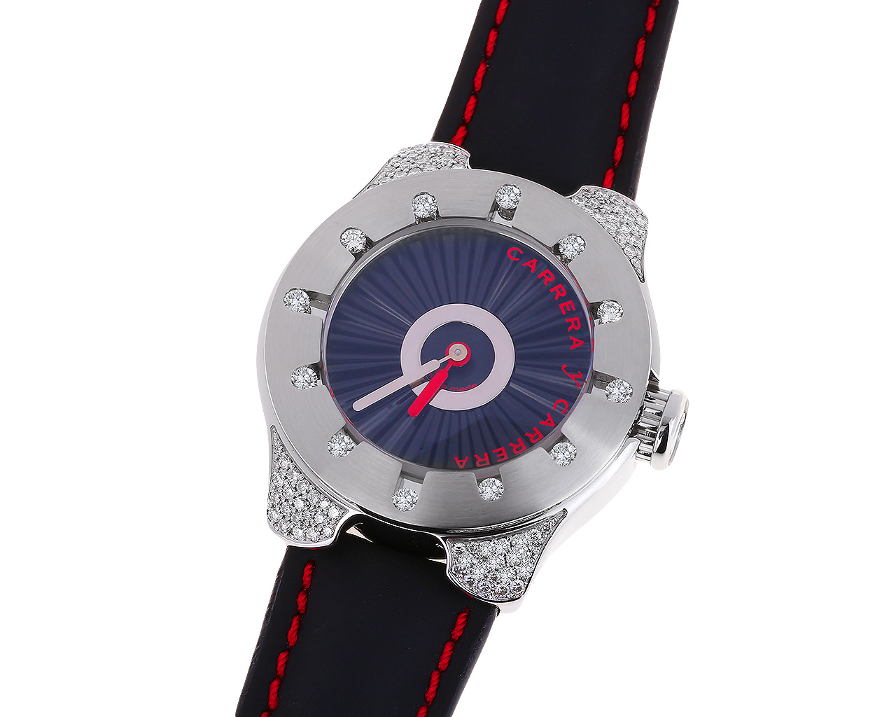 Оригинальные стальные часы с бриллиантами 1.32ct Carrera y Carrera