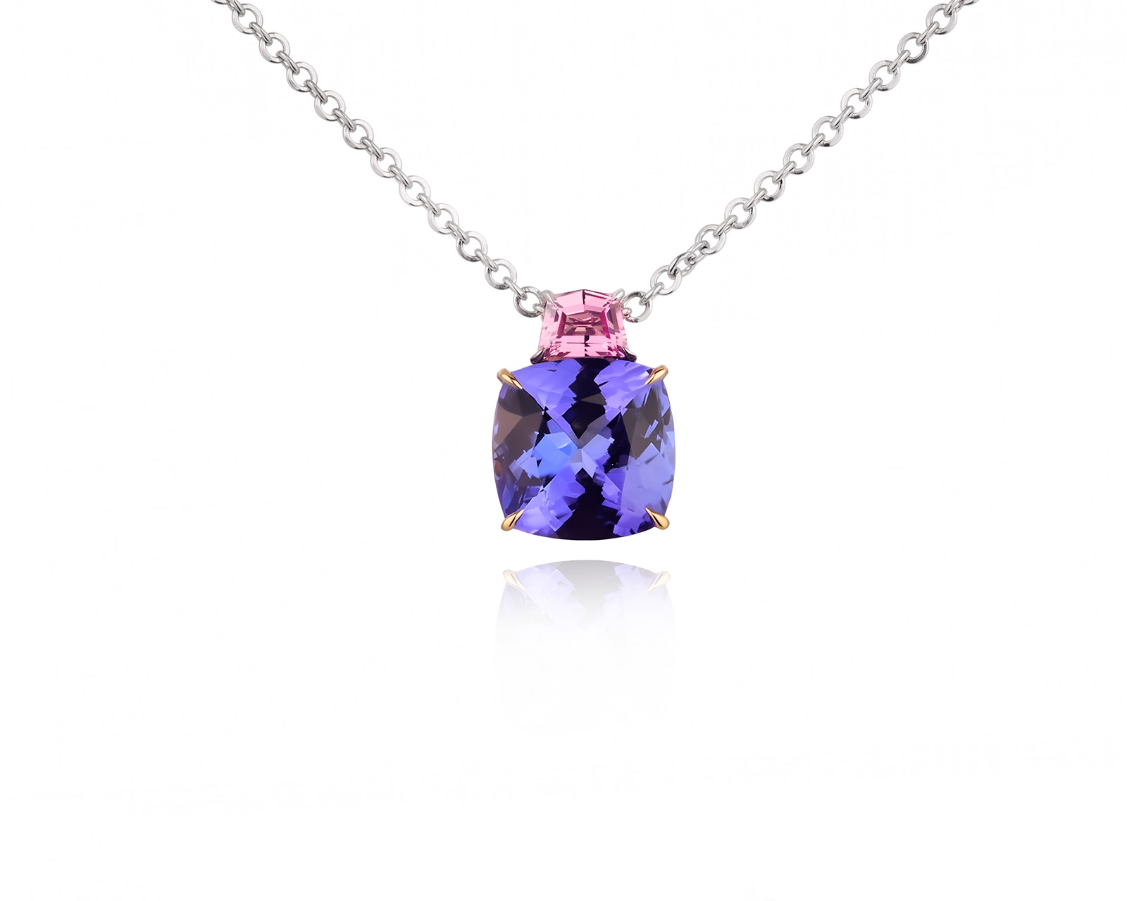 Золотое колье с танзанитом 3.08ct и сапфиром 0.30ct Evgeny Matveev 240826/Б338
