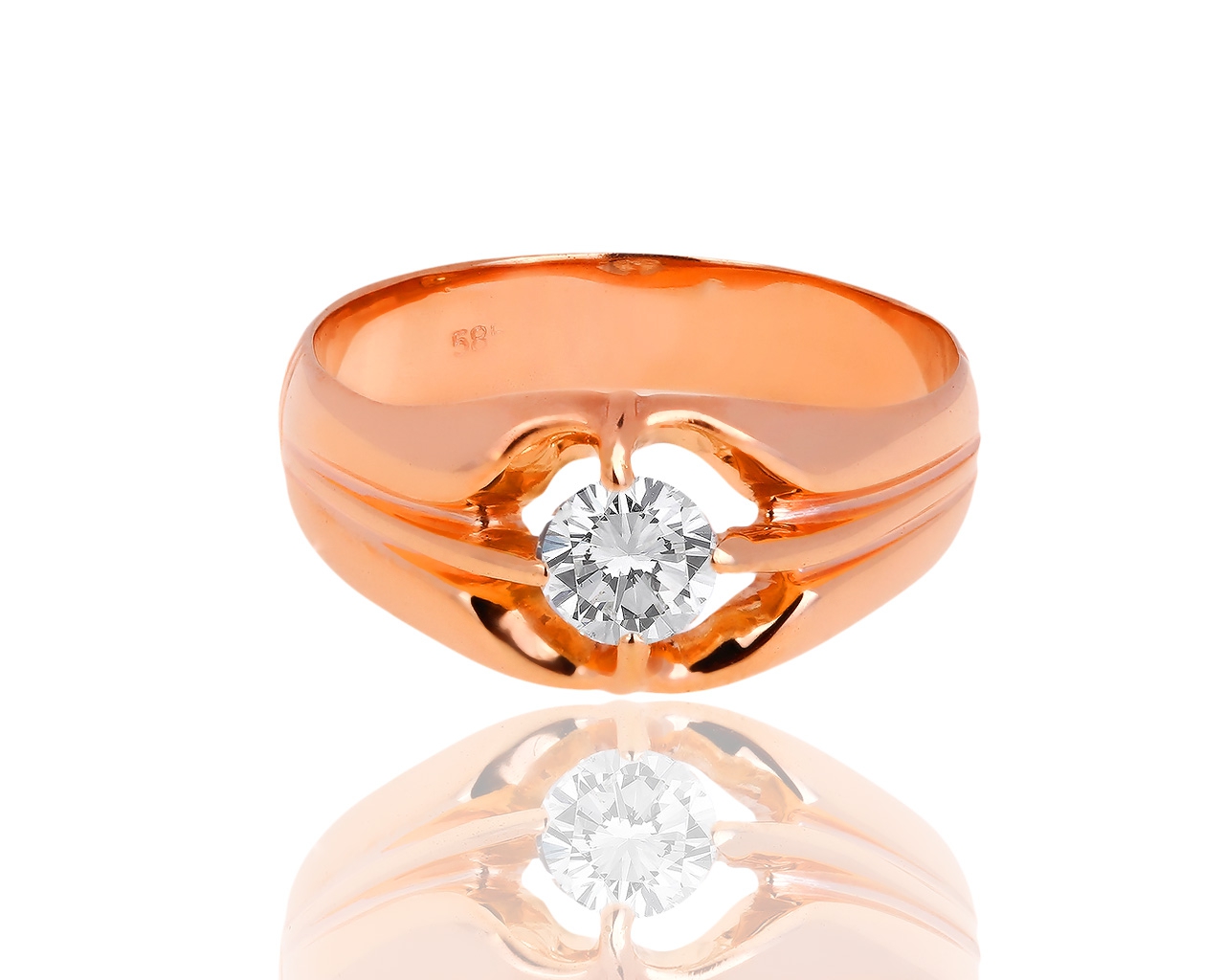 Винтажное золотое кольцо с бриллиантом 0.50ct 231018/2