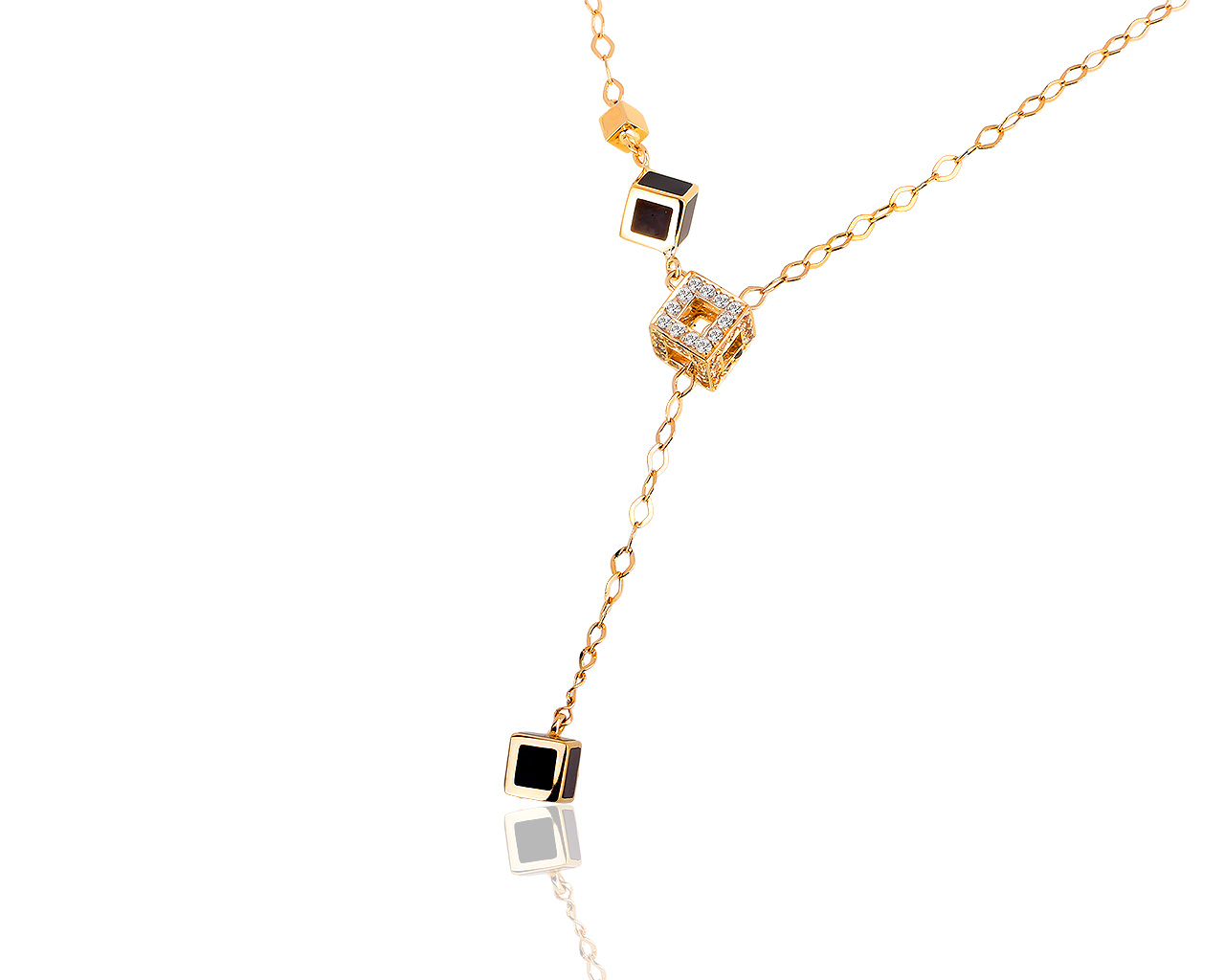 Золотое колье с черными эмалями Roberto Bravo 080818/8