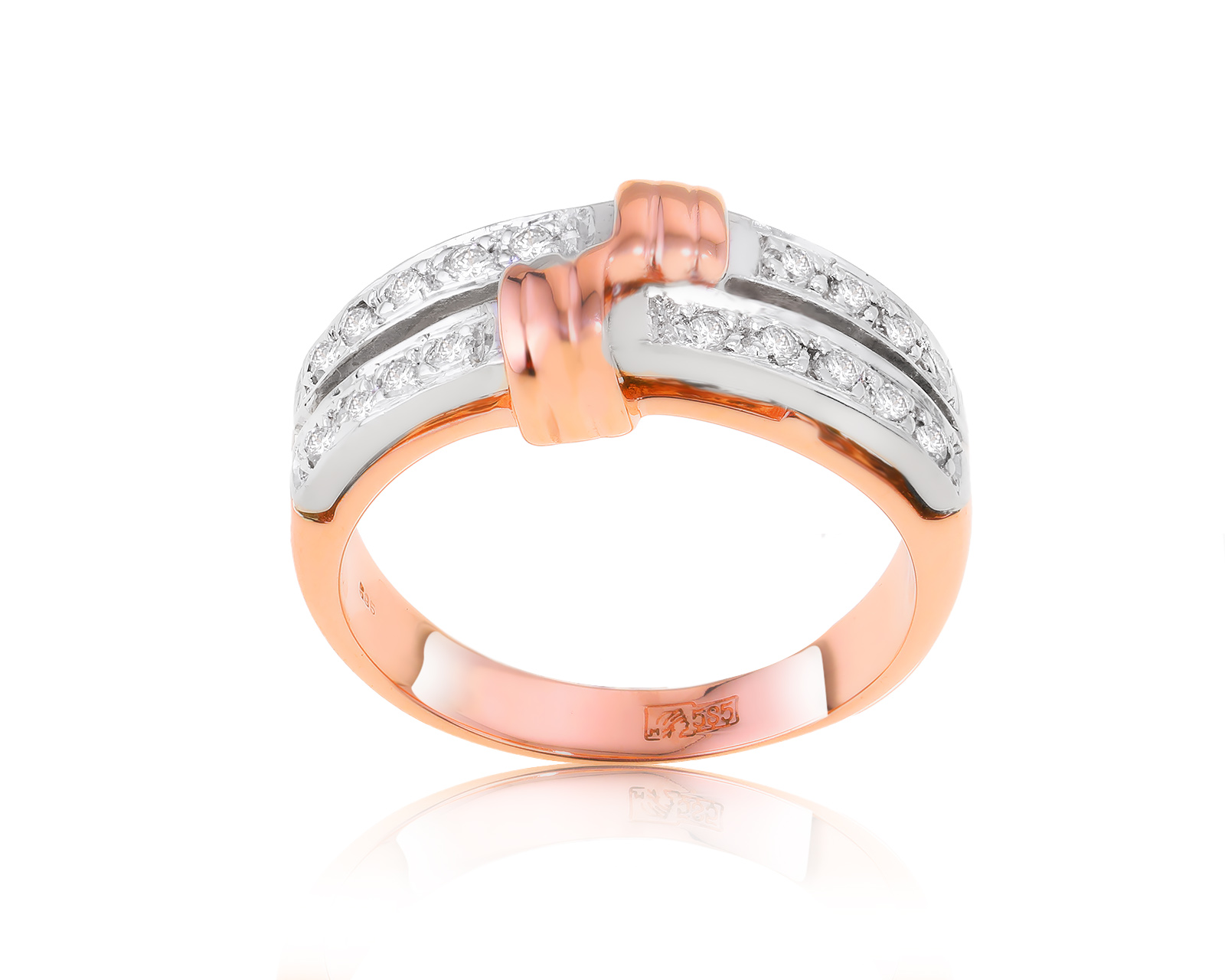Золотое кольцо с бриллиантами 0.21ct