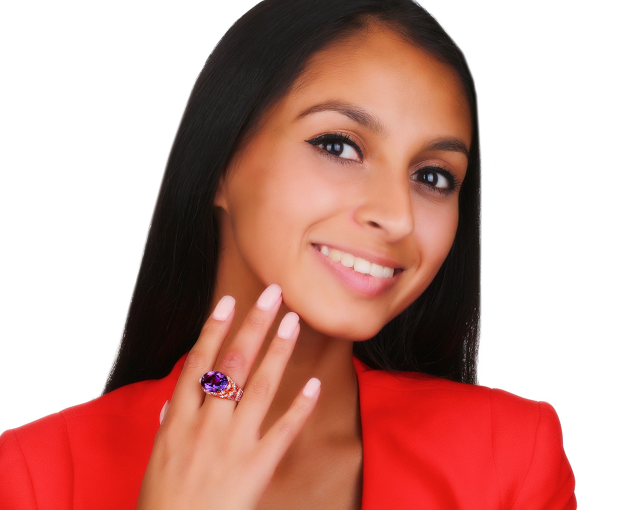 Женственное золотое кольцо с бриллиантами 0.60ct