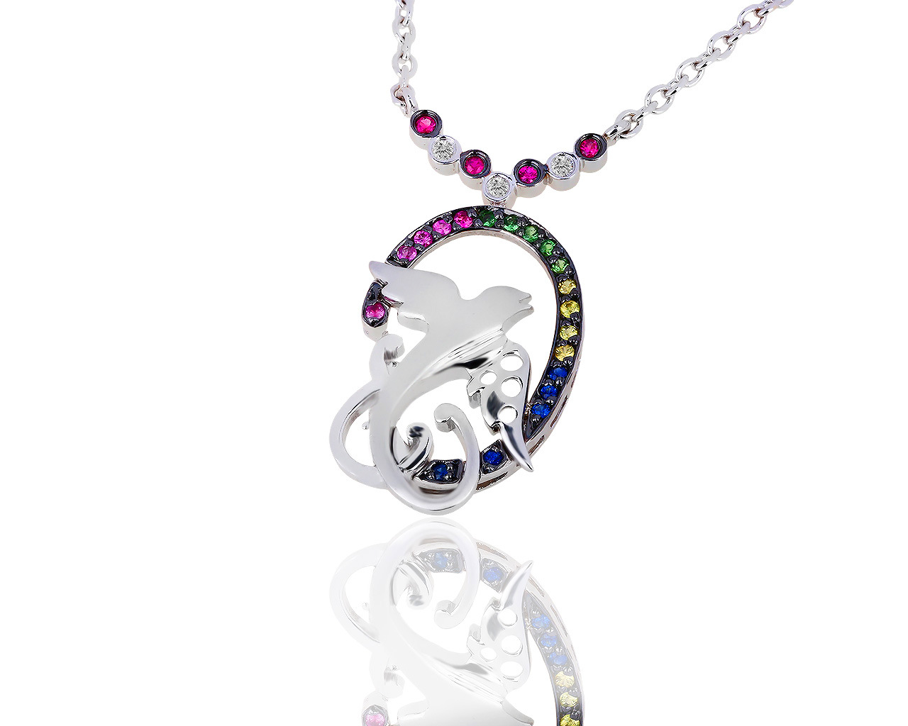 Золотое колье с бриллиантами и сапфирами Roberto Bravo 160519/13