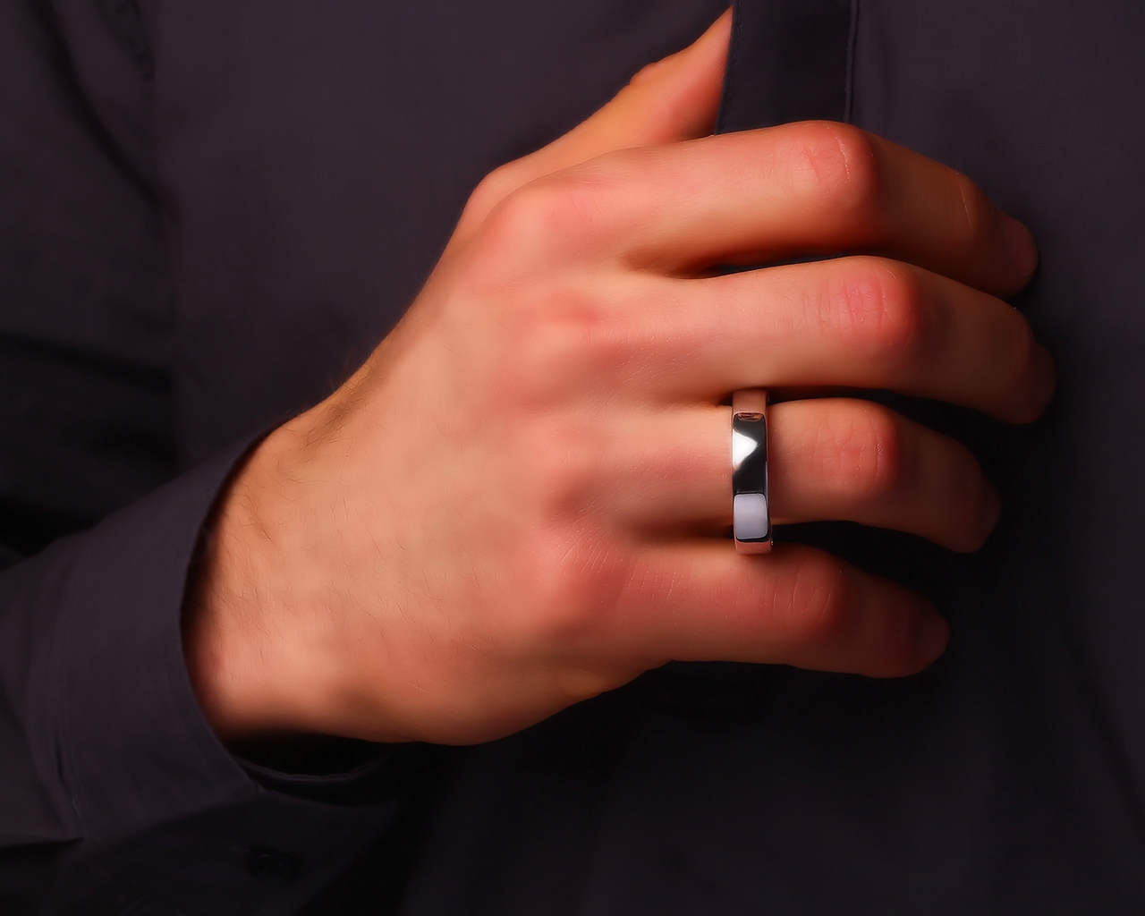 Мужское золотое кольцо с бриллиантами 0.22ct