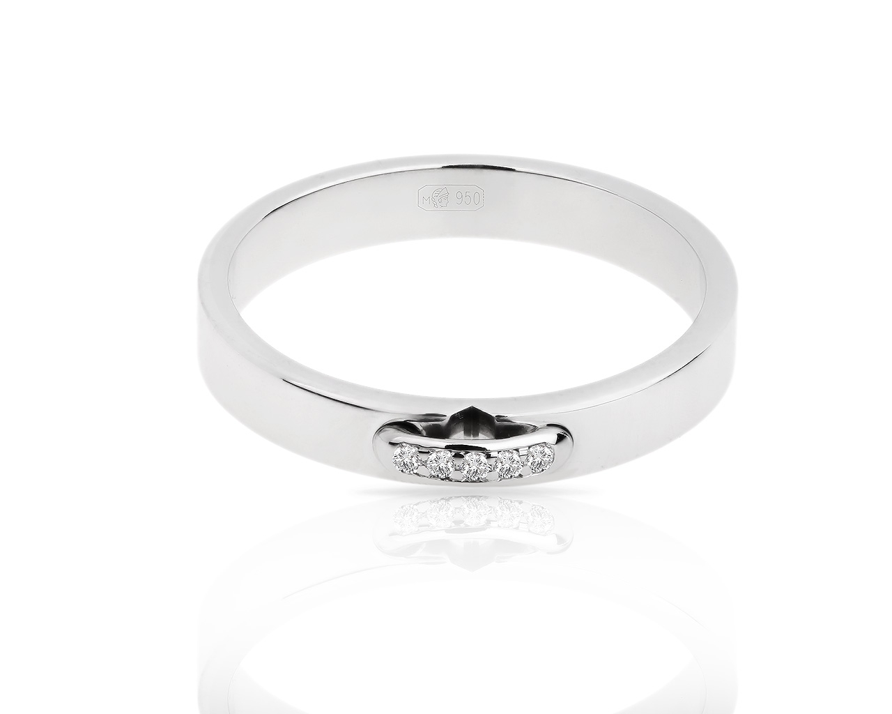 Оригинальное платиновое кольцо с бриллиантами Chaumet Liens 120318/12