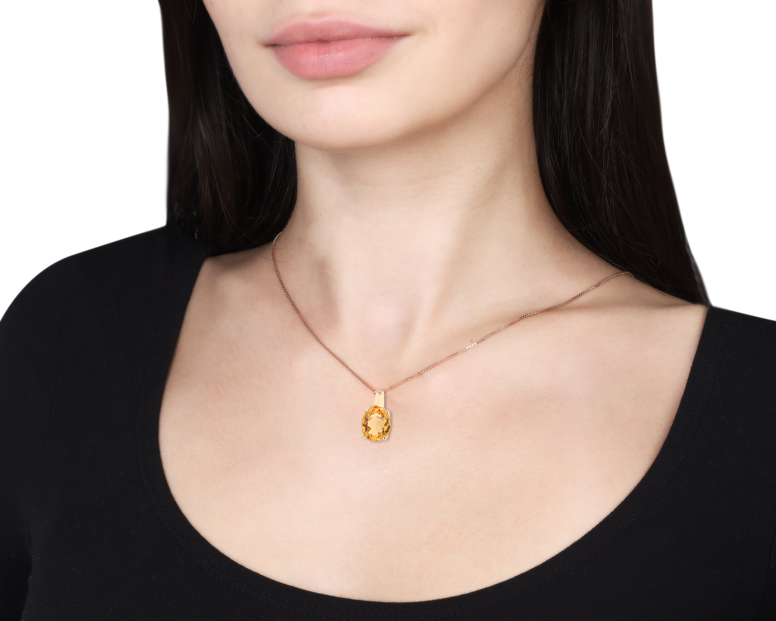 Оригинальный золотой кулон с цитрином 4.04ct H.Stern