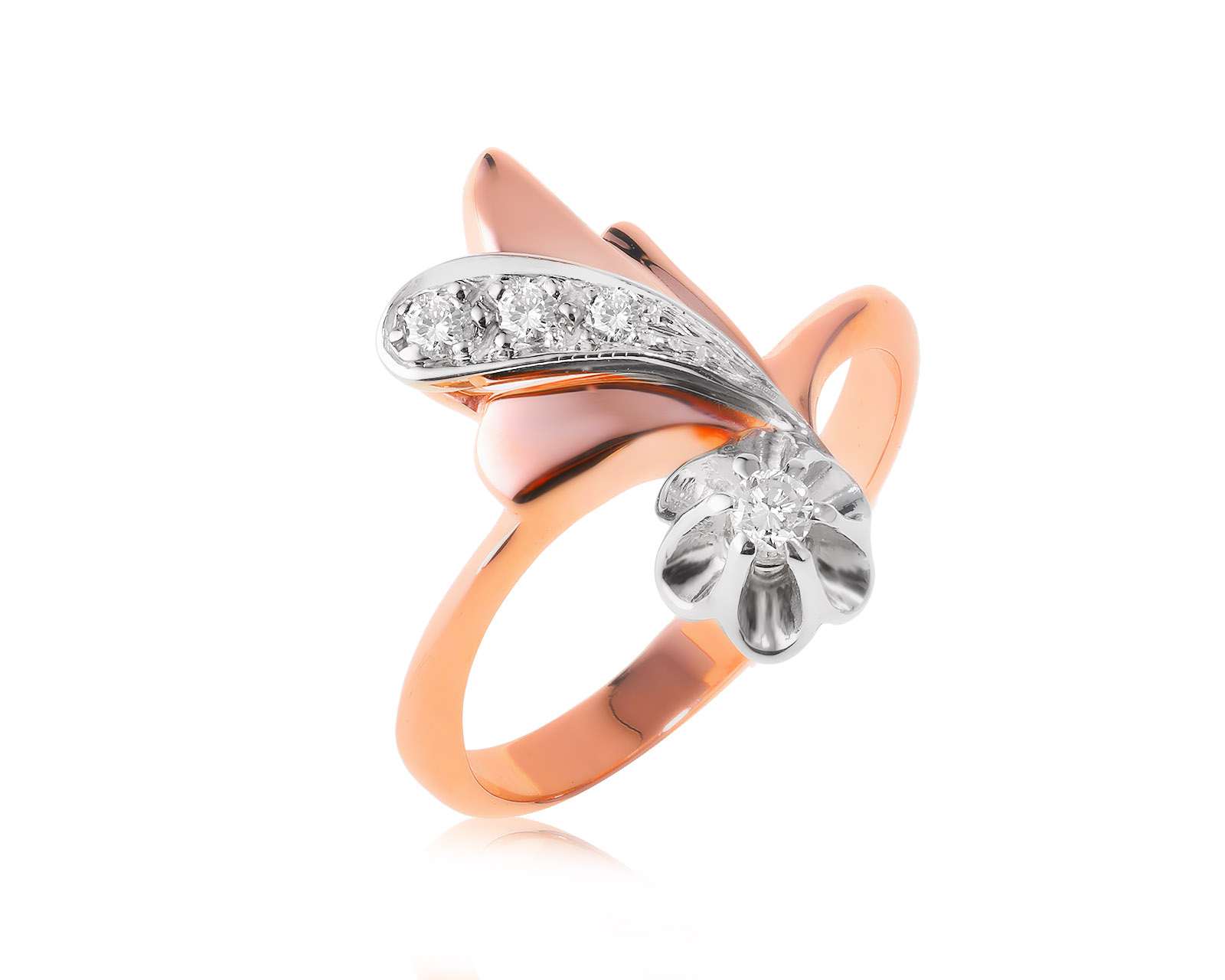 Золотое кольцо с бриллиантами 0.12ct 270923/4