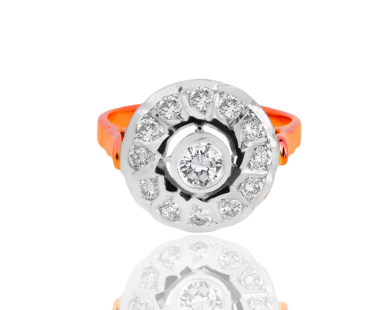 Винтажное золотое кольцо с бриллиантами 0.72ct 180519/18