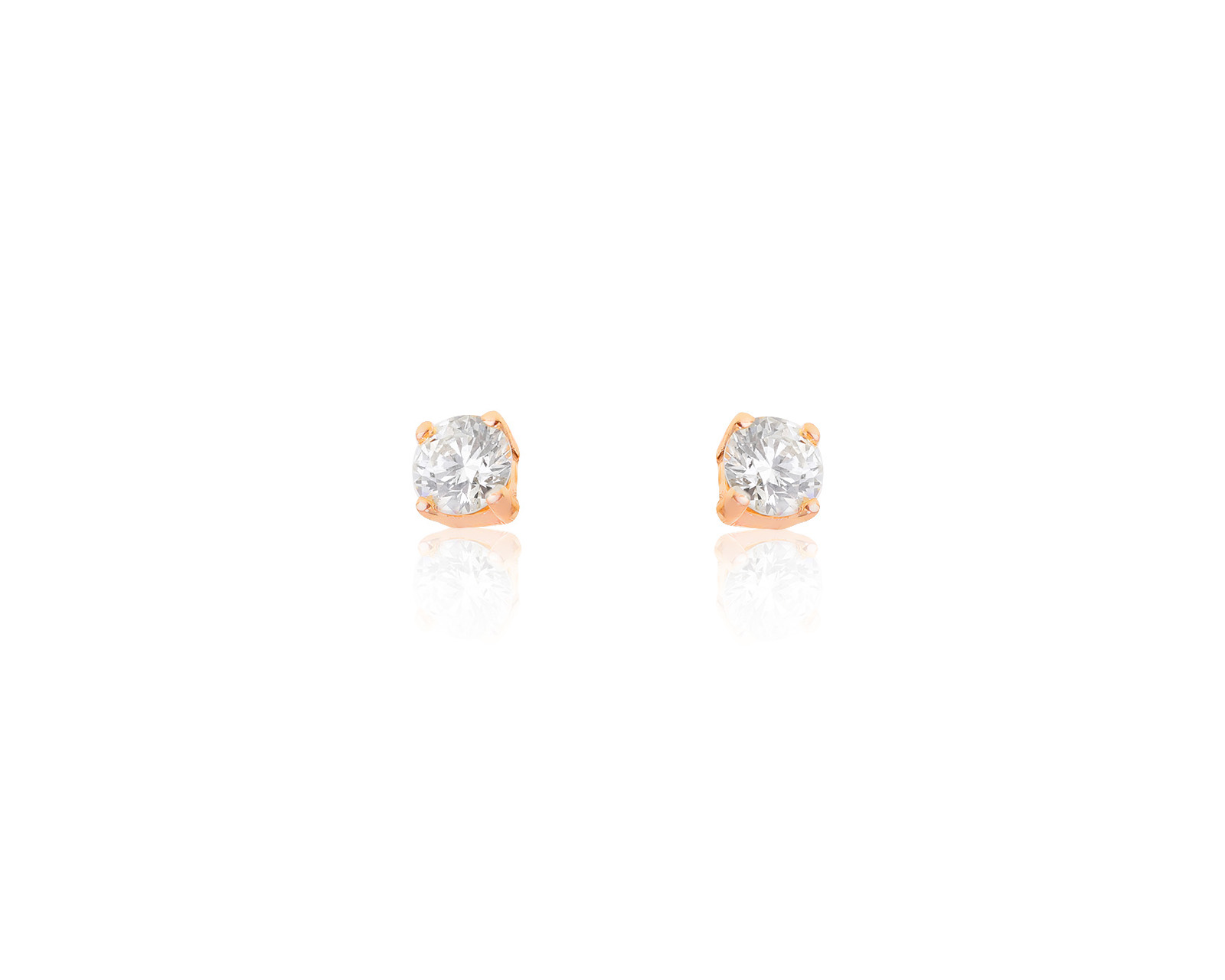 Изящные золотые серьги с бриллиантами 0.38ct