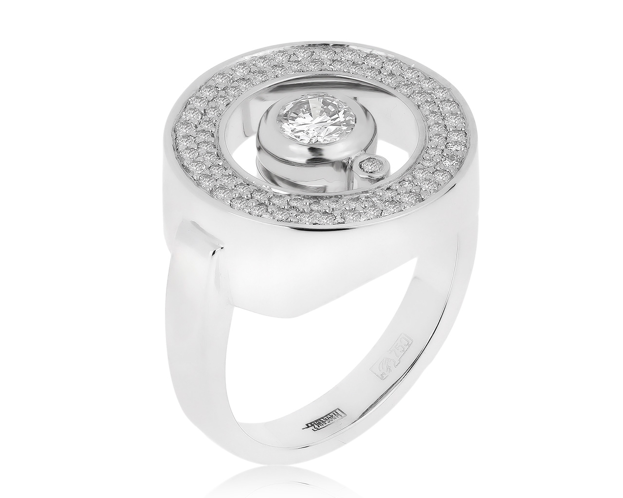 Элегантное золотое кольцо с бриллиантами 0.80ct