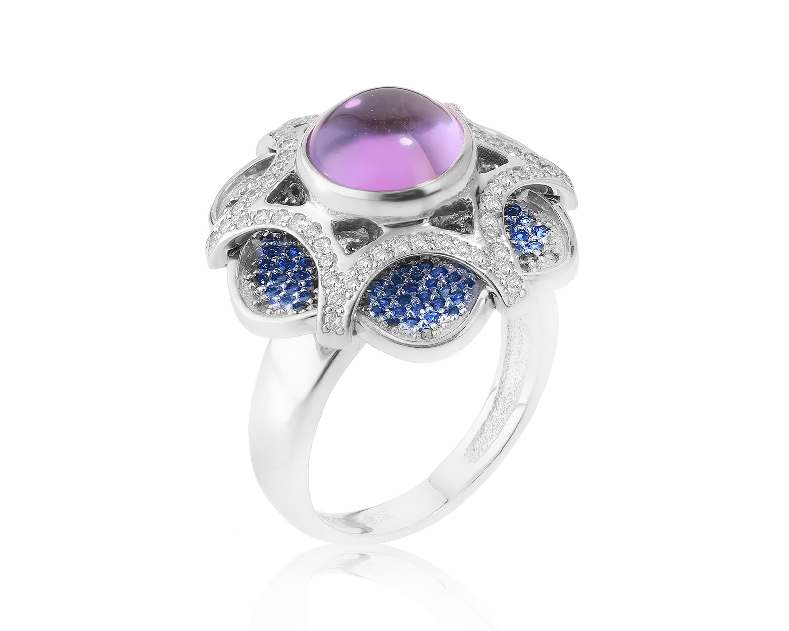 Притягательное золотое кольцо с аметистом 3.00ct 181122/4