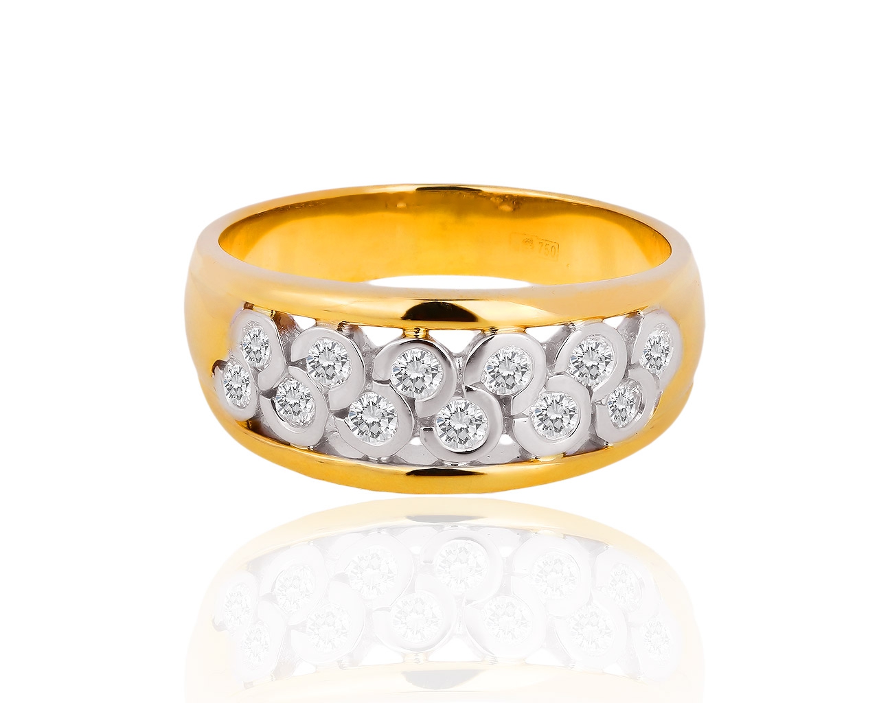 Оригинальное золотое кольцо с бриллиантами 0.35ct Salvini 100818/3