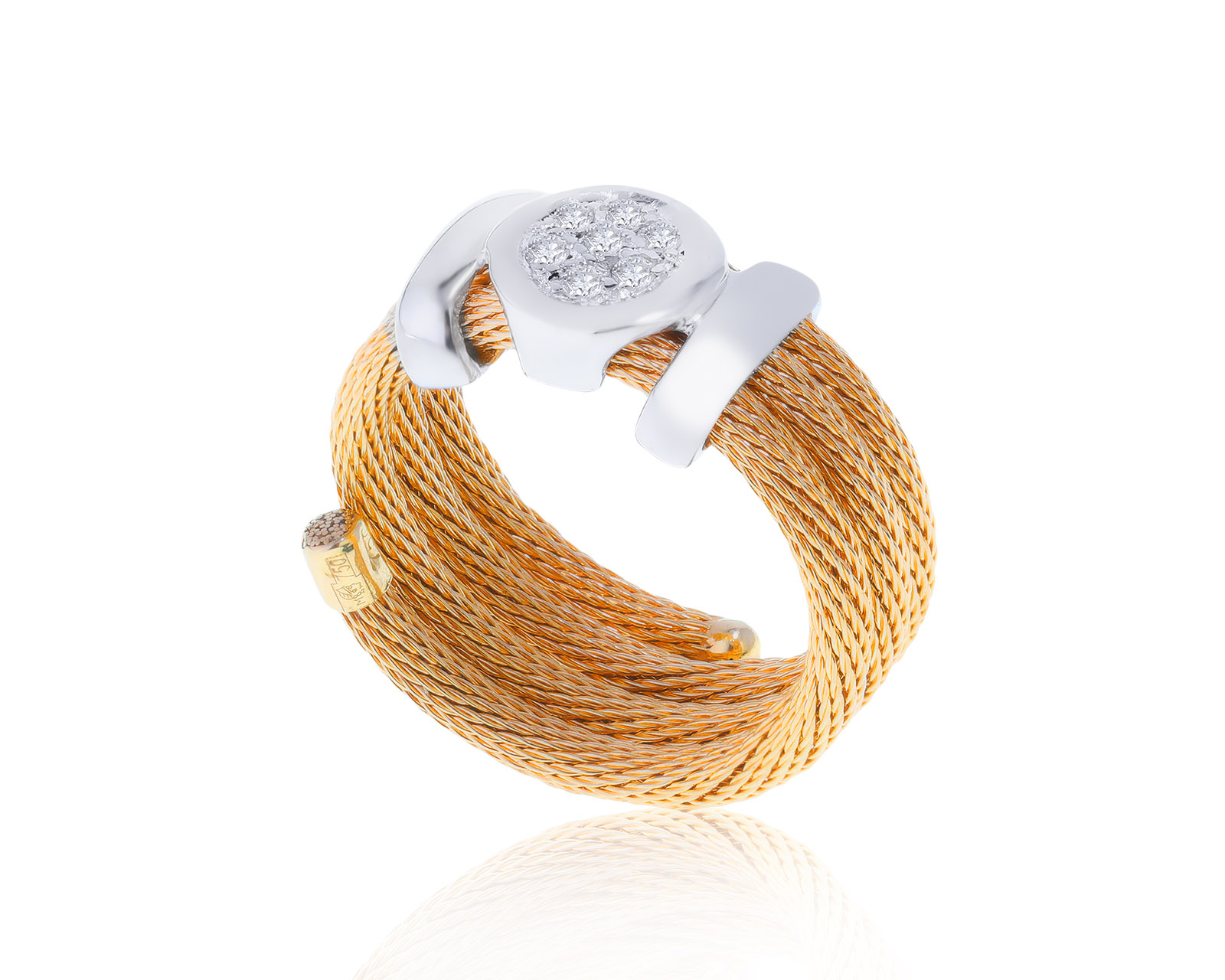 Модное золотое кольцо с бриллиантами 0.09ct 310822/16