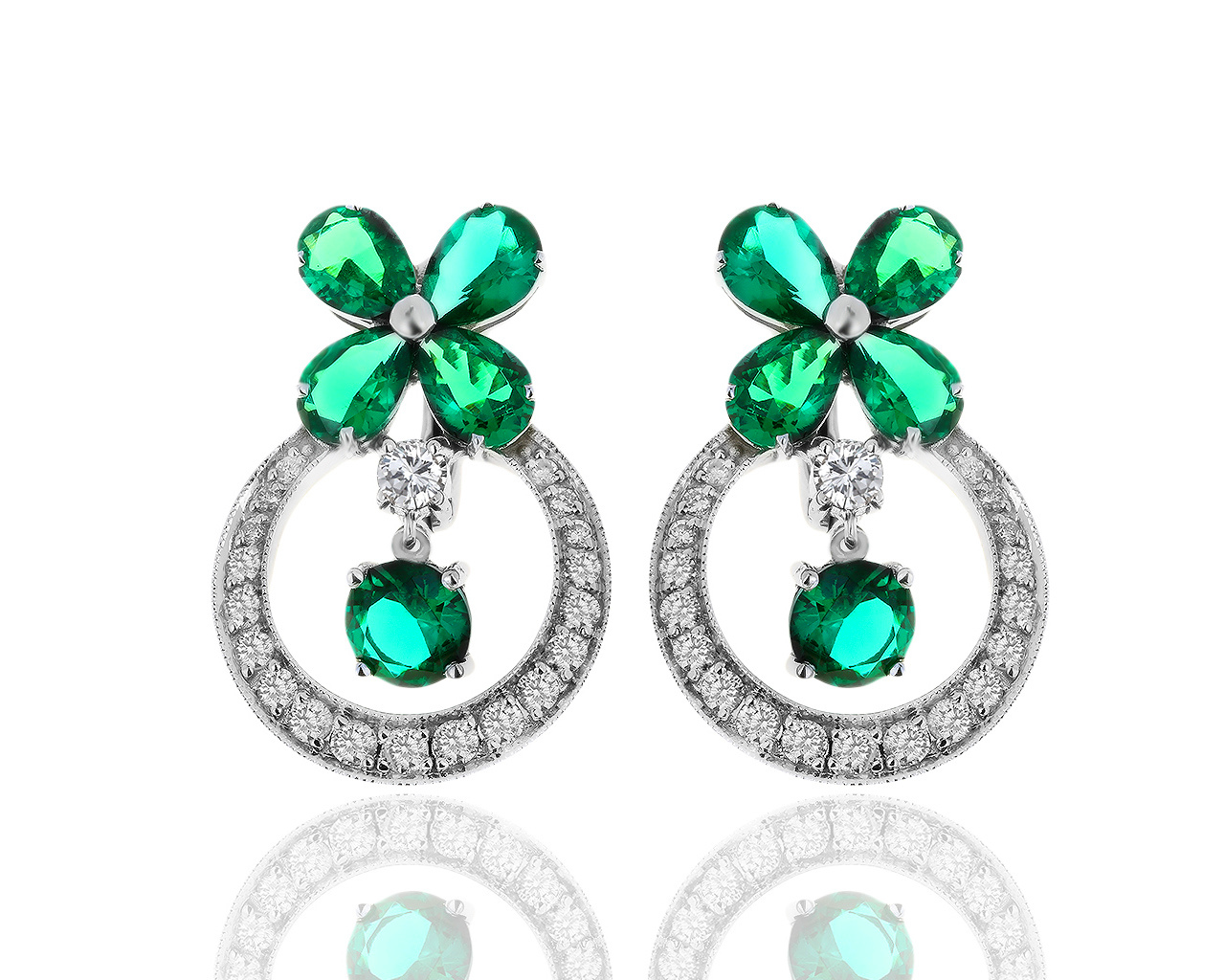 Красивые золотые серьги с бриллиантами 0.83ct 140819/6