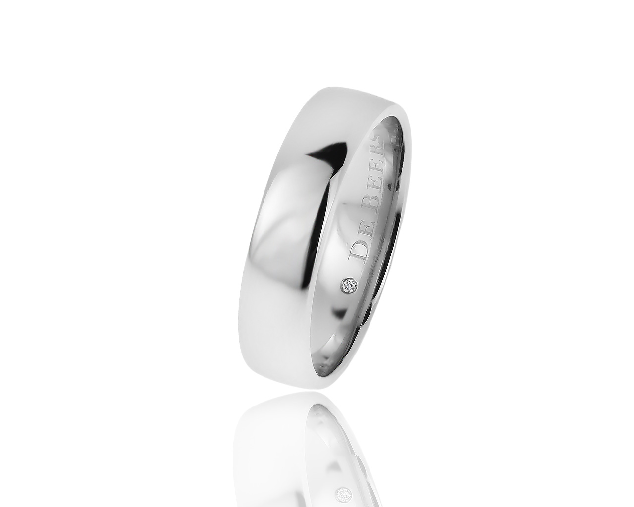 Оригинальное платиновое кольцо с бриллиантом 0.005ct De Beers 040619/8