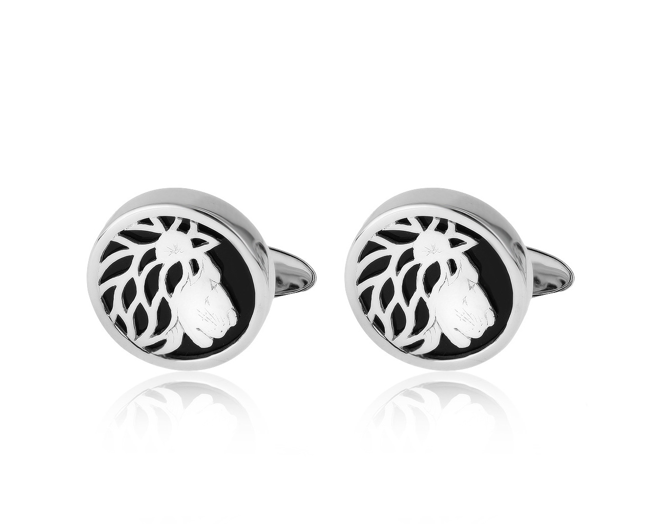 Оригинальные золотые запонки с ониксом Carrera y Carrera Leon 180121/9