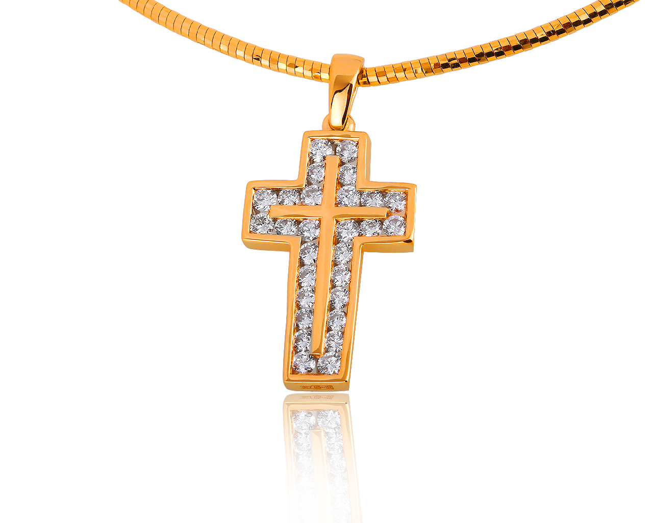 Итальянский золотой кулон с бриллиантами 1.08ct 100419/7