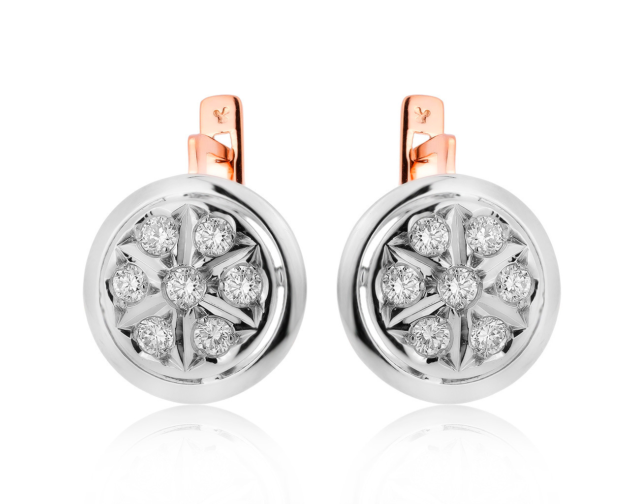 Винтажные золотые серьги с бриллиантами 0.85ct 220920/3