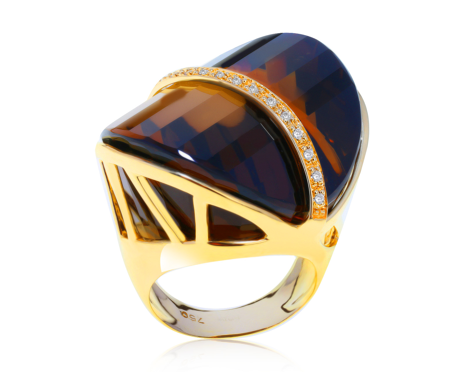Роскошное золотое кольцо с цитрином 75.63ct 271021/11