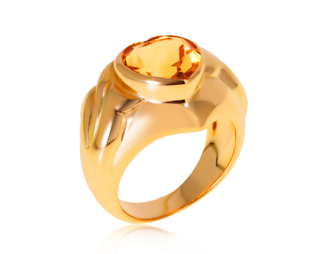 Престижное золотое кольцо с цитрином 2.75ct