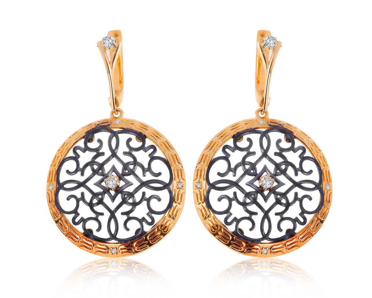 Волшебные золотые серьги с бриллиантами 0.27ct 220920/2