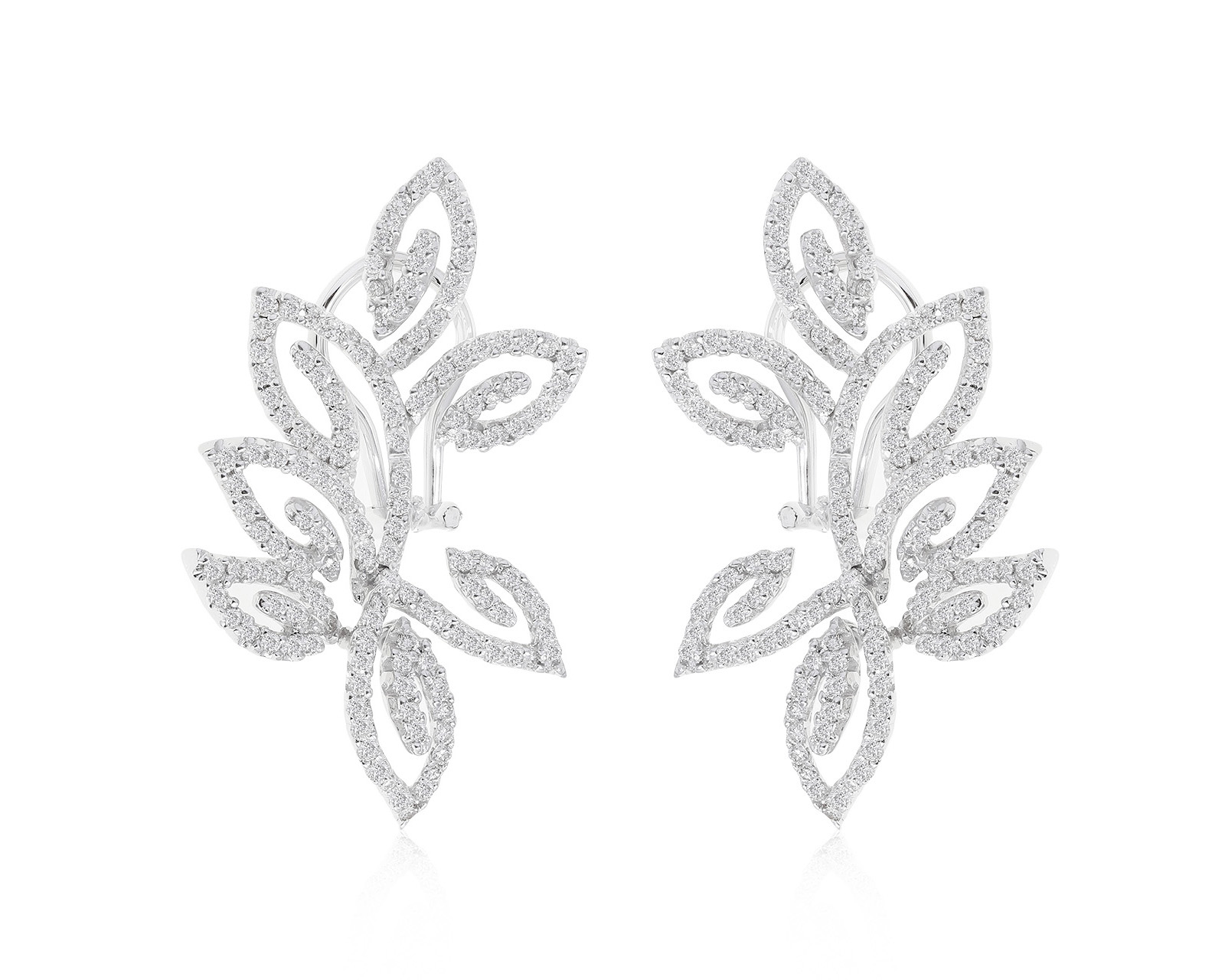Превосходные золотые серьги с бриллиантами 2.45ct