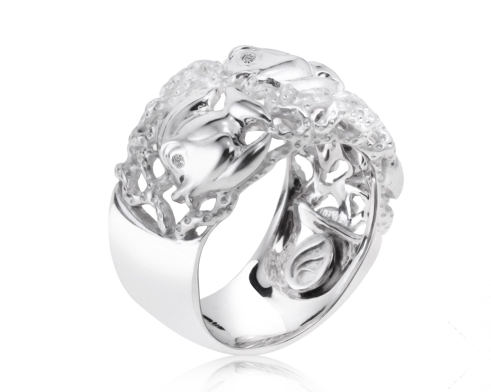 Оригинальное золотое кольцо с бриллиантами 0.02ct Magerit Fish 290821/5 Оригинальное золотое кольцо с бриллиантами 0.02ct Magerit Fish 290821/5