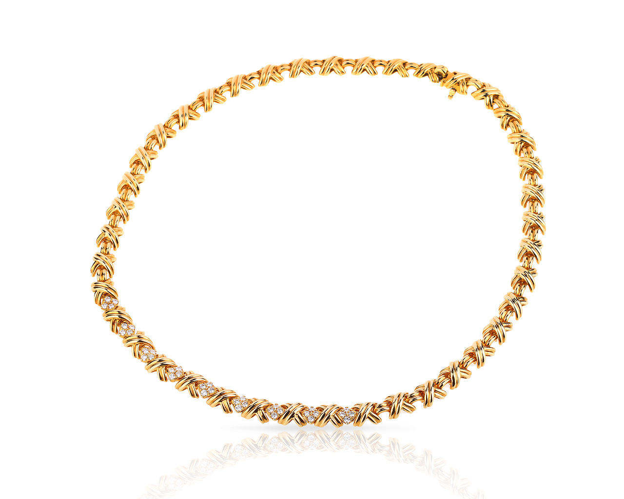 Золотое колье с бриллиантами 1.00ct Tiffany&Co Signature X