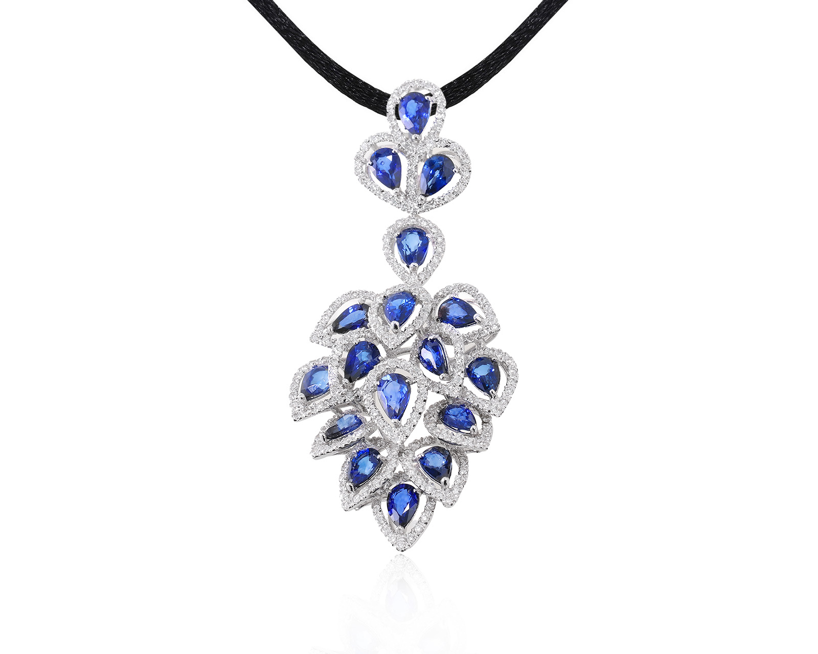 Золотой кулон с сапфирами 5.95ct и бриллиантами 0.87ct 240523/10 Золотой кулон с сапфирами 5.95ct и бриллиантами 0.87ct 240523/10