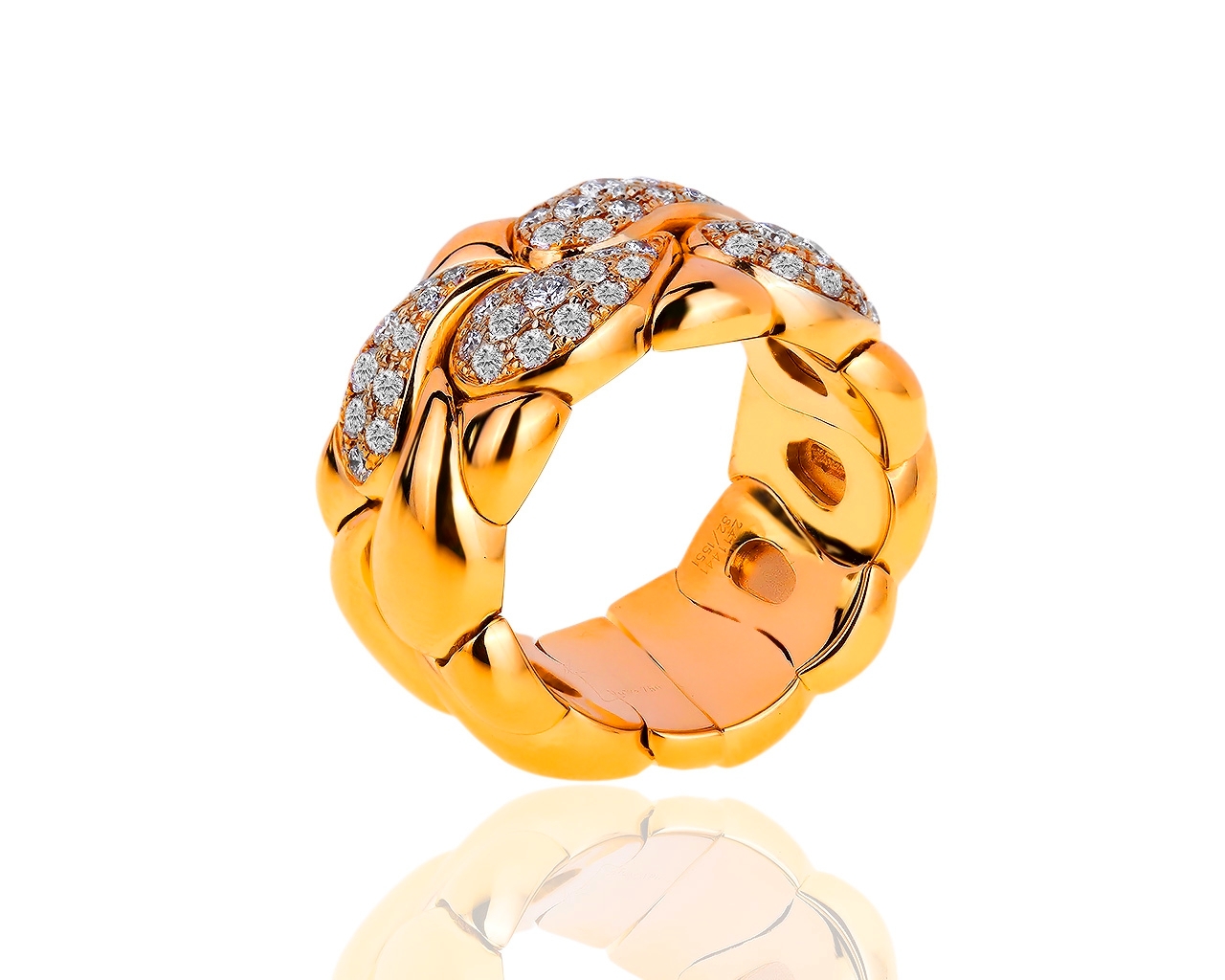Рокошное золотое кольцо с бриллиантами 0.78ct Chopard Casmir