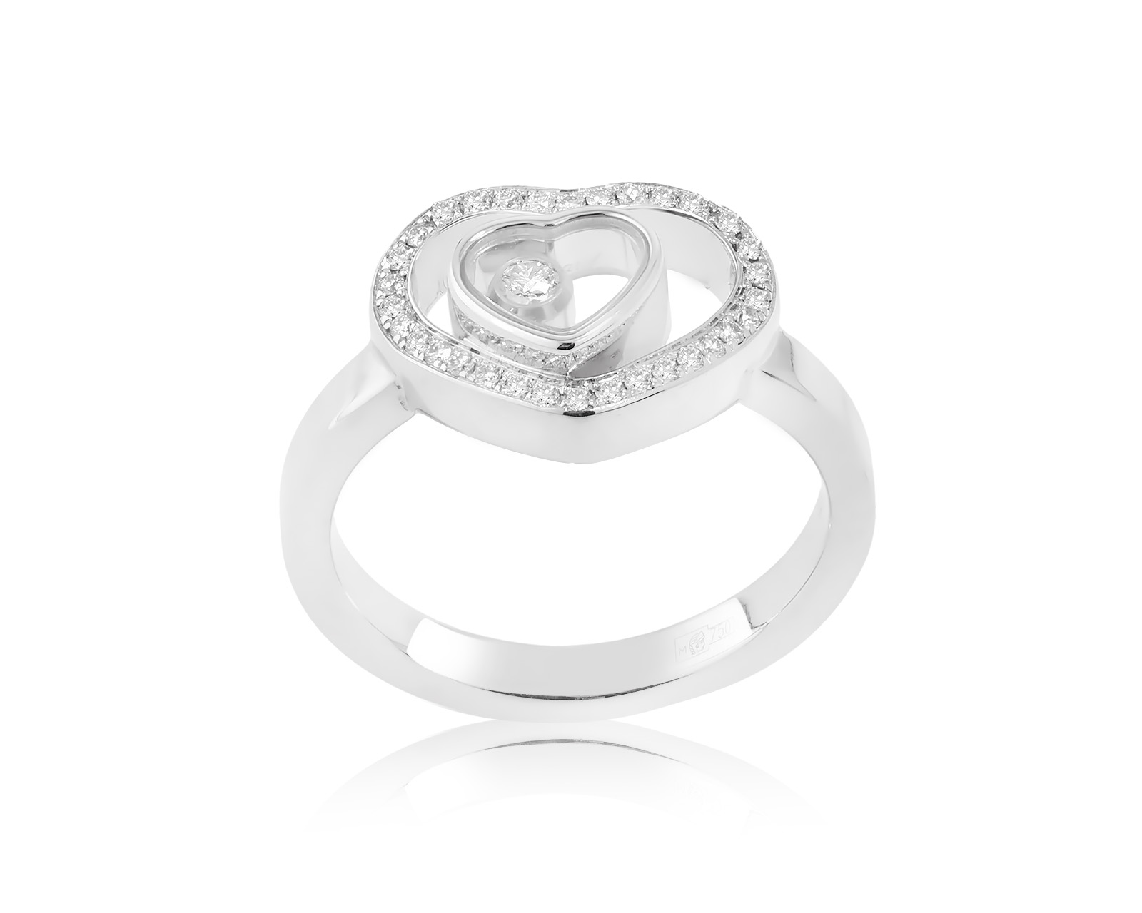 Оригинальное золотое кольцо Chopard Happy Diamond Heart 121223/5