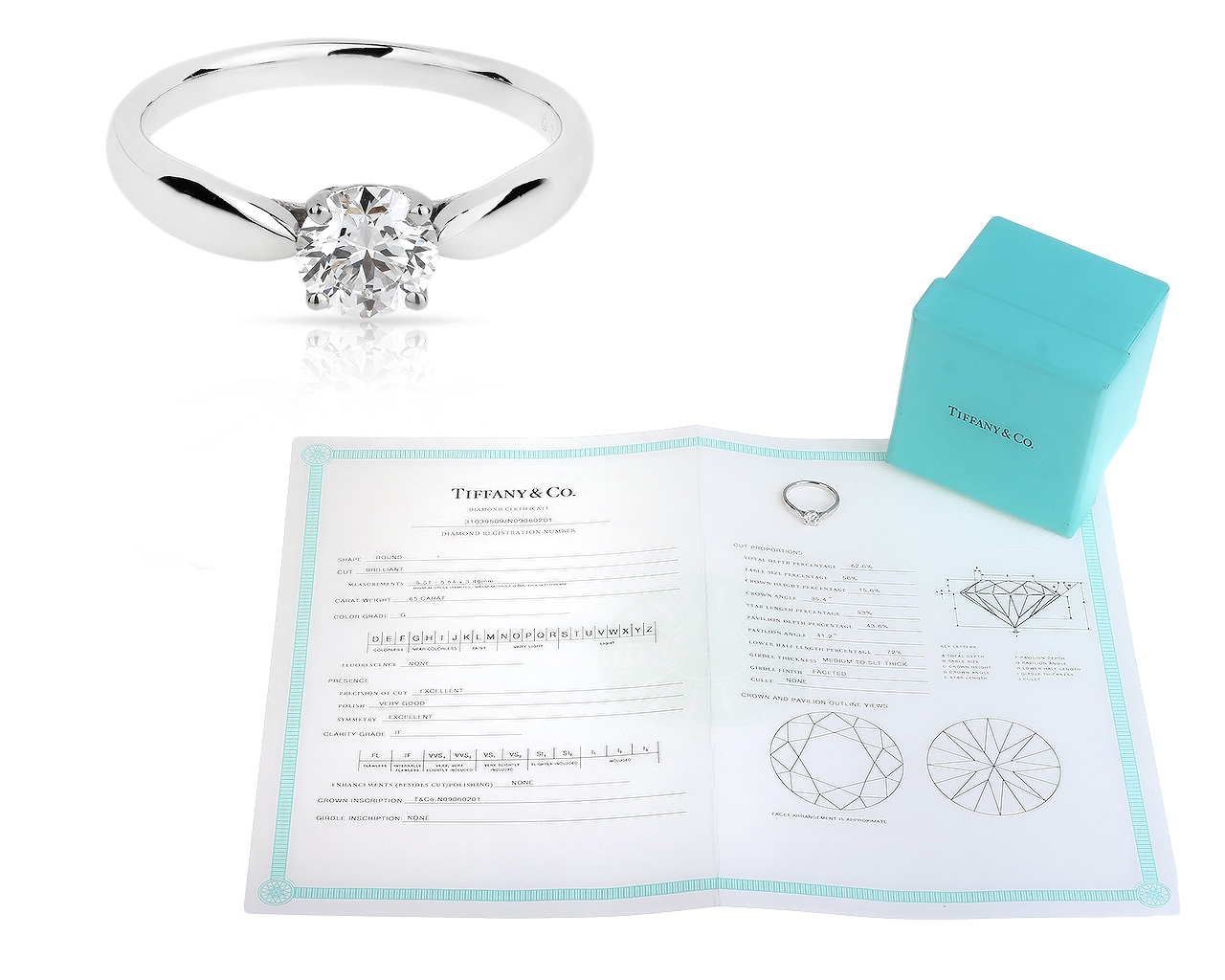 Платиновое кольцо с бриллиантом 0.65ct Tiffany&Co 060318/8