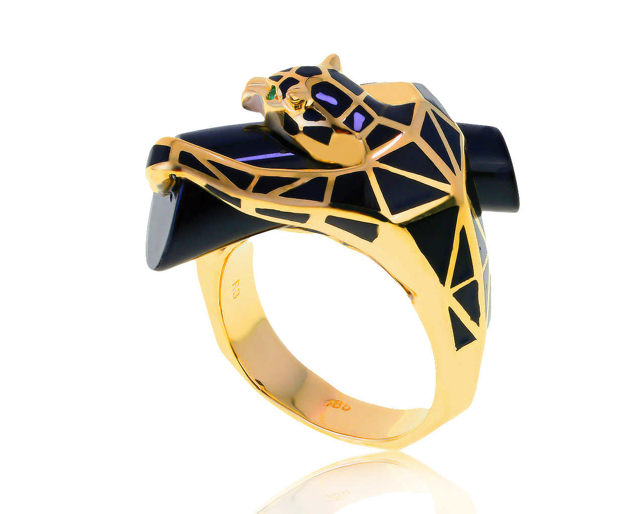 Оригинальное золотое кольцо с бриллиантами 0.03ct Roberto Bravo
