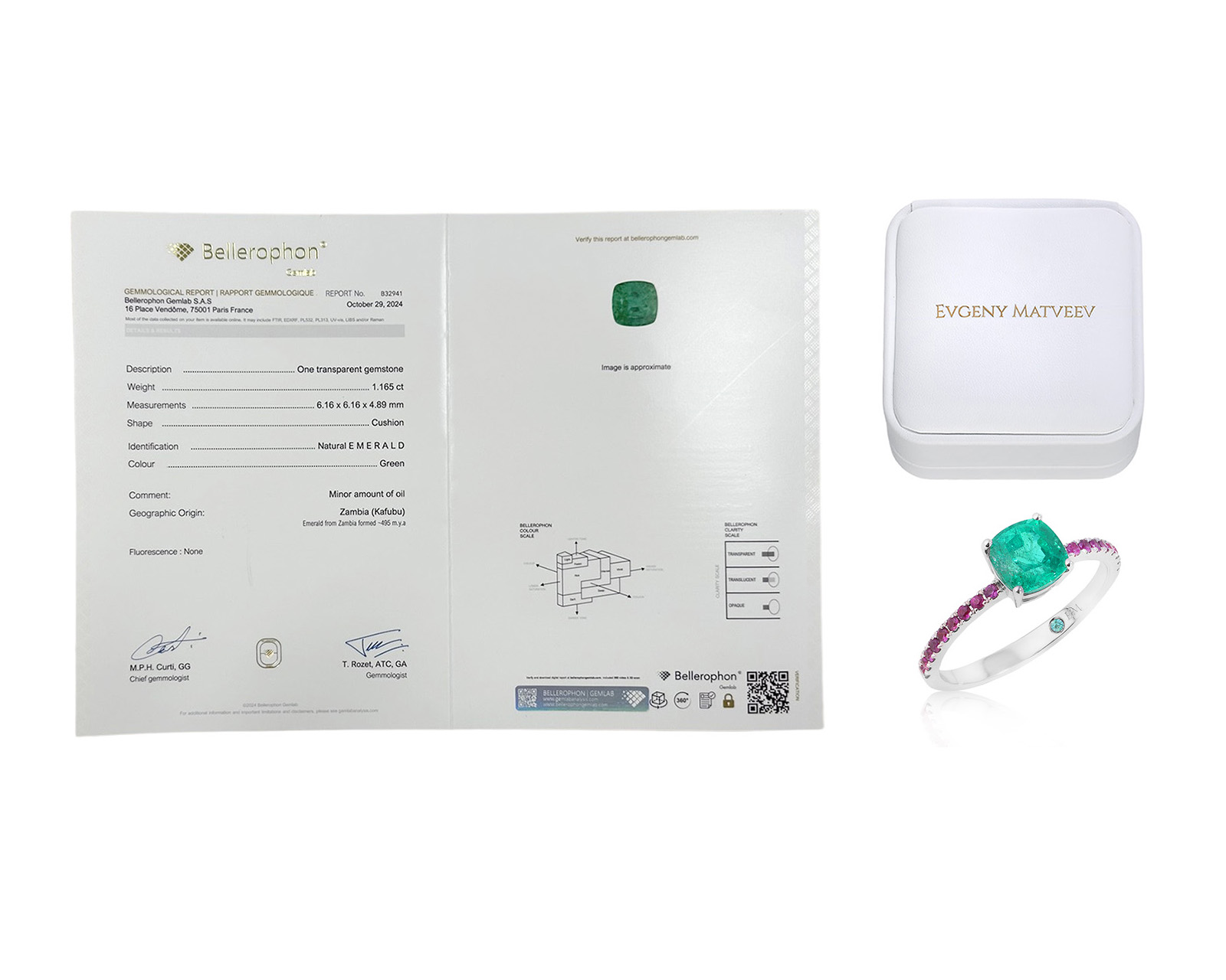 Золотое кольцо с изумрудом Замбия 1.16ct Evgeny Matveev