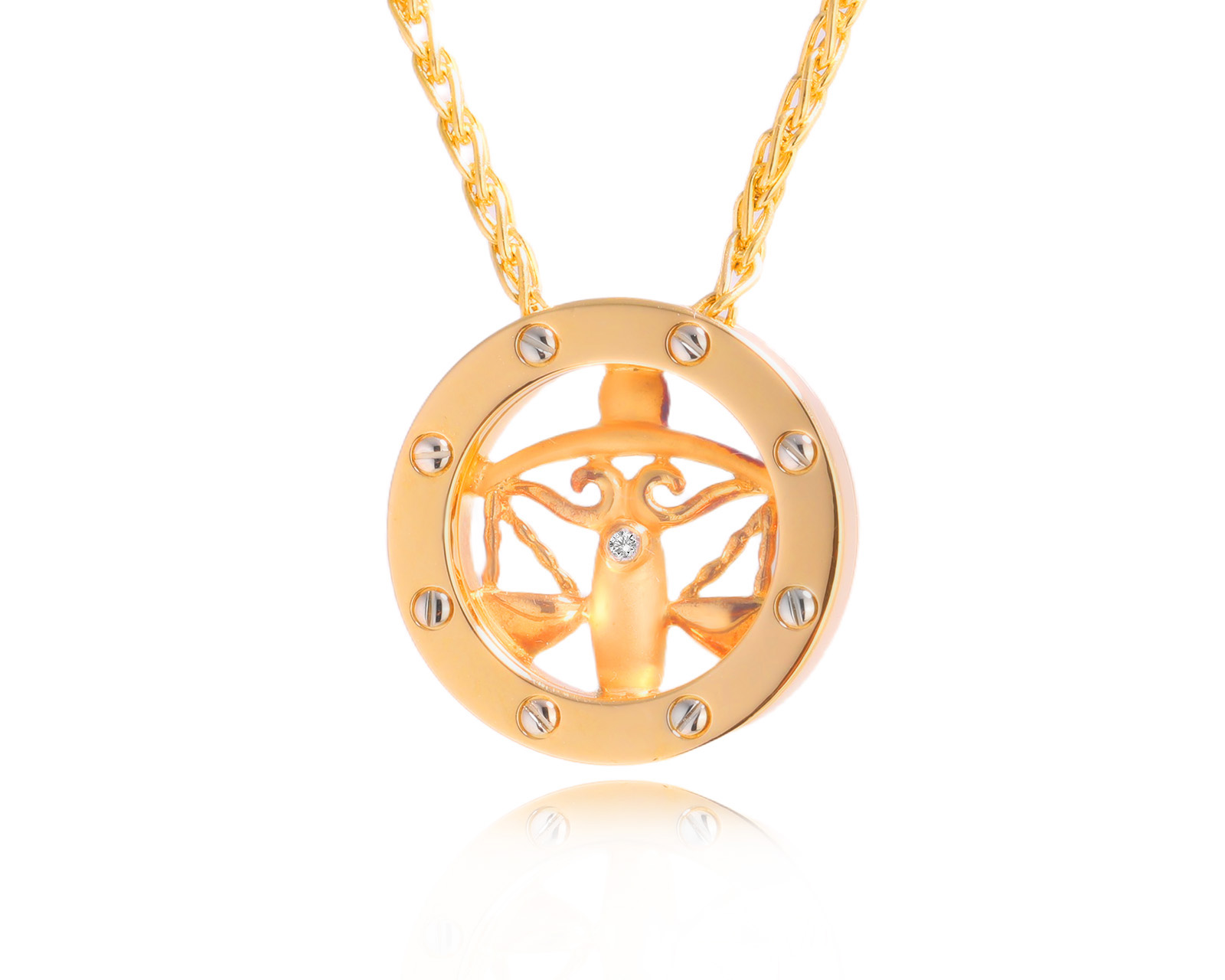 Оригинальное золотое колье Magerit Zodiac Horoscope libra 030326/3