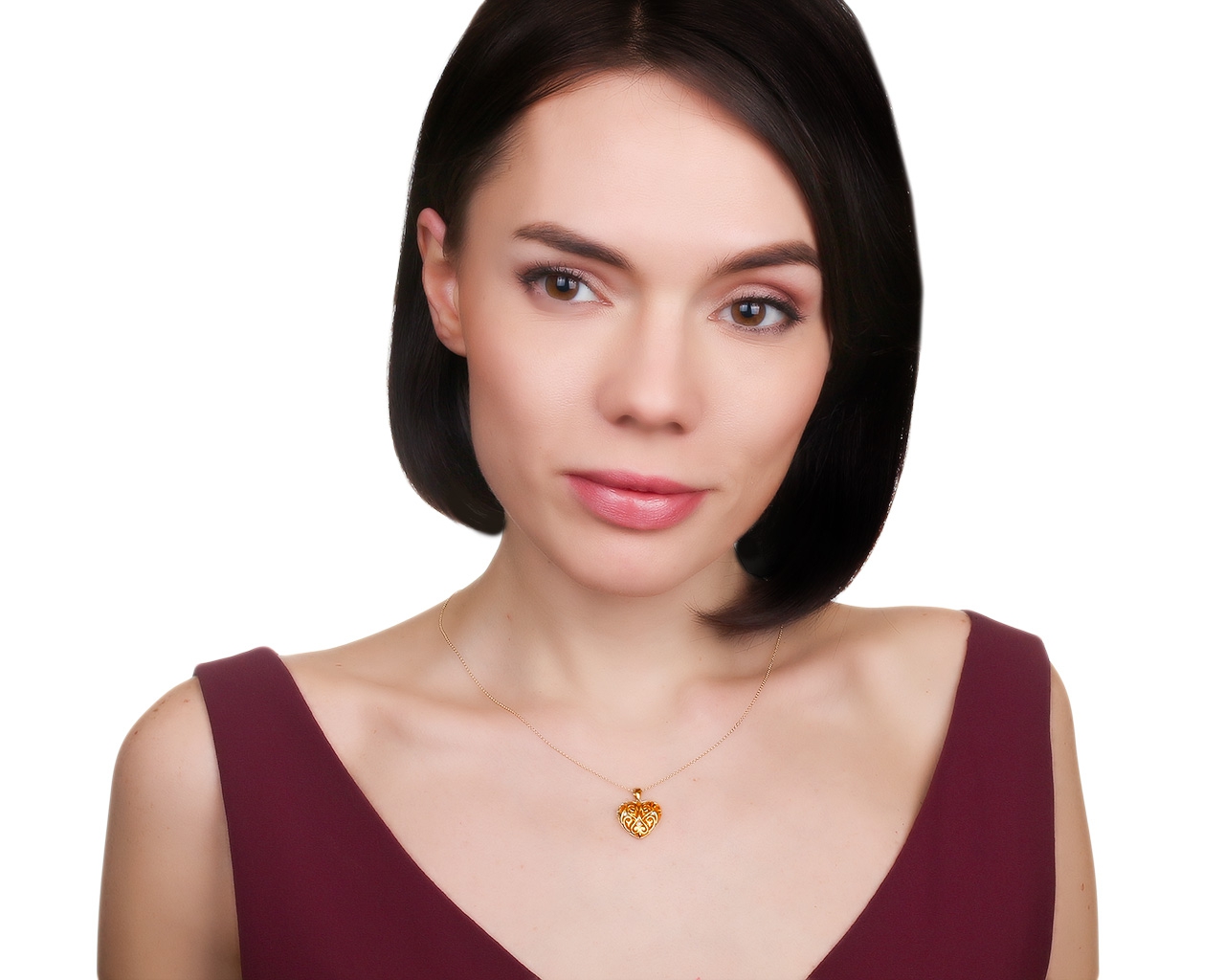 Праздничный золотой кулон с бриллиантами 0.025ct