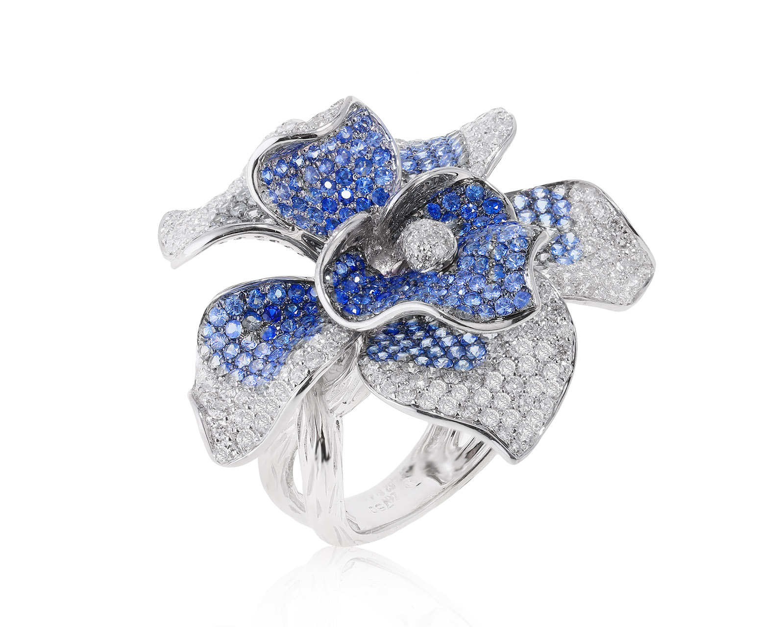 Оригинальное золотое кольцо с сапфирами 4.62ct Zen 260922/18