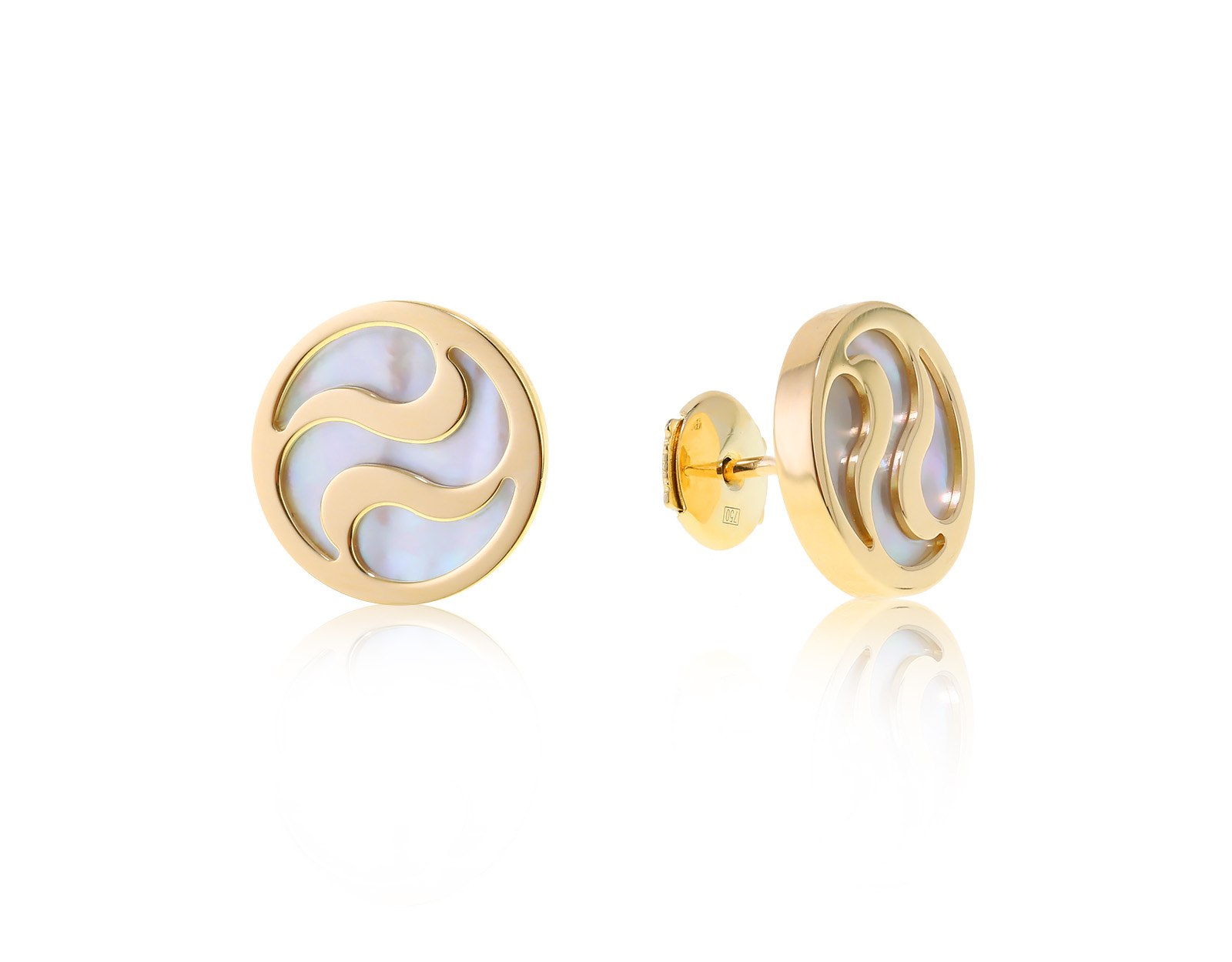 Оригинальные золотые серьги Bvlgari Optical Illusion 040323/2