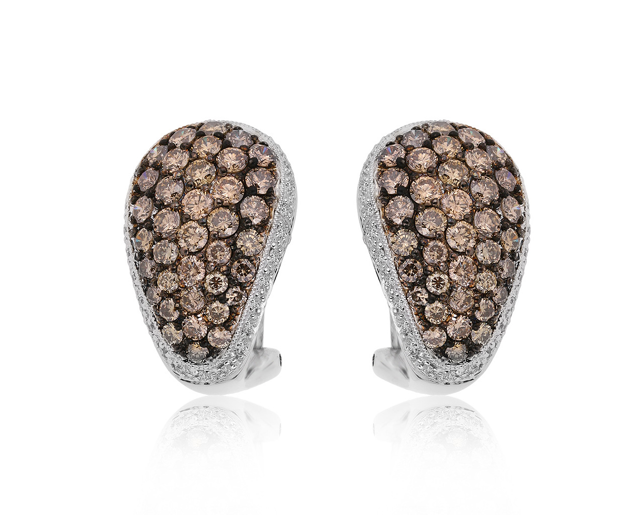 Престижные золотые серьги с бриллиантами 2.80ct 060920/1