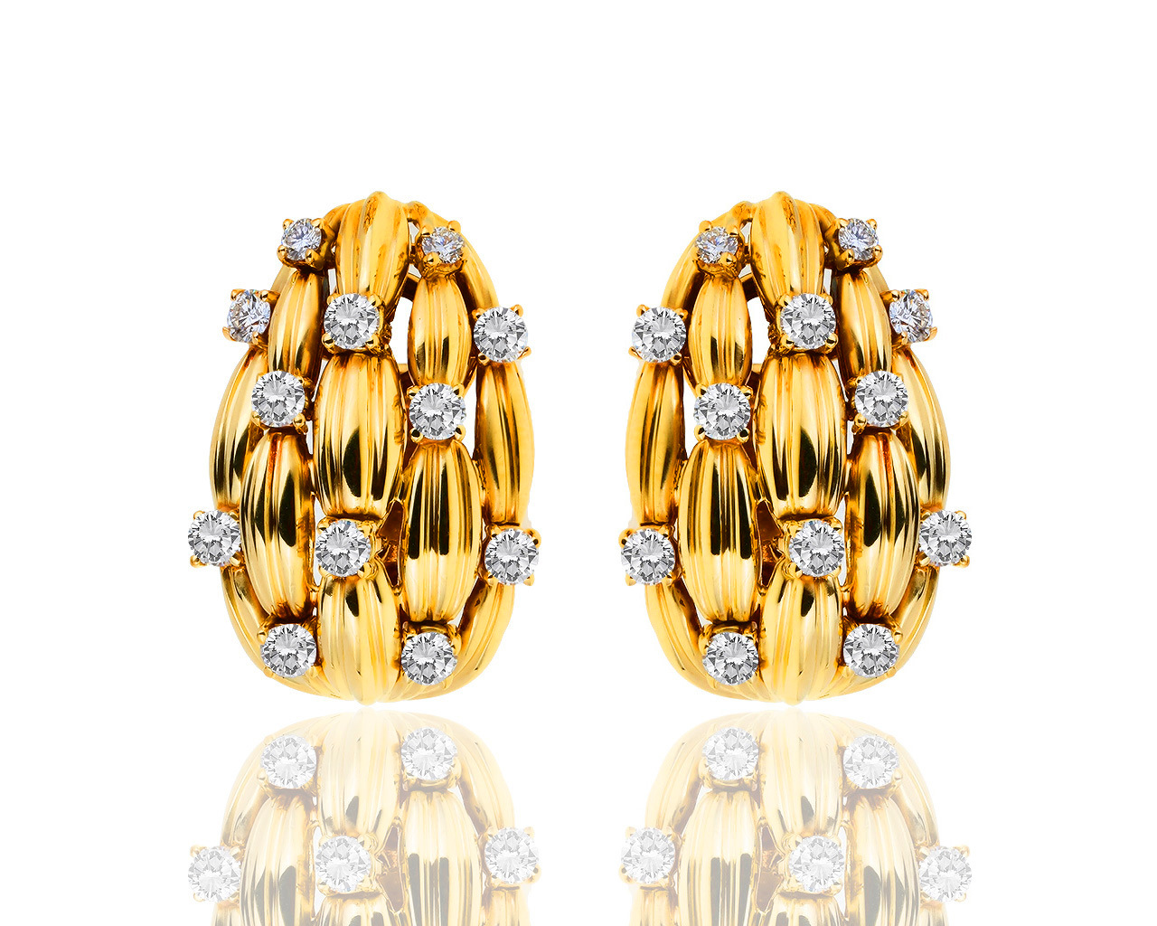 Золотые серьги с бриллиантами 2.00ct Tiffany&Co Signature 111218/14 Золотые серьги с бриллиантами 2.00ct Tiffany&Co Signature 111218/14