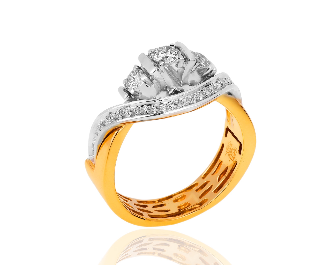 Изящное золотое кольцо с бриллиантами 0.56ct