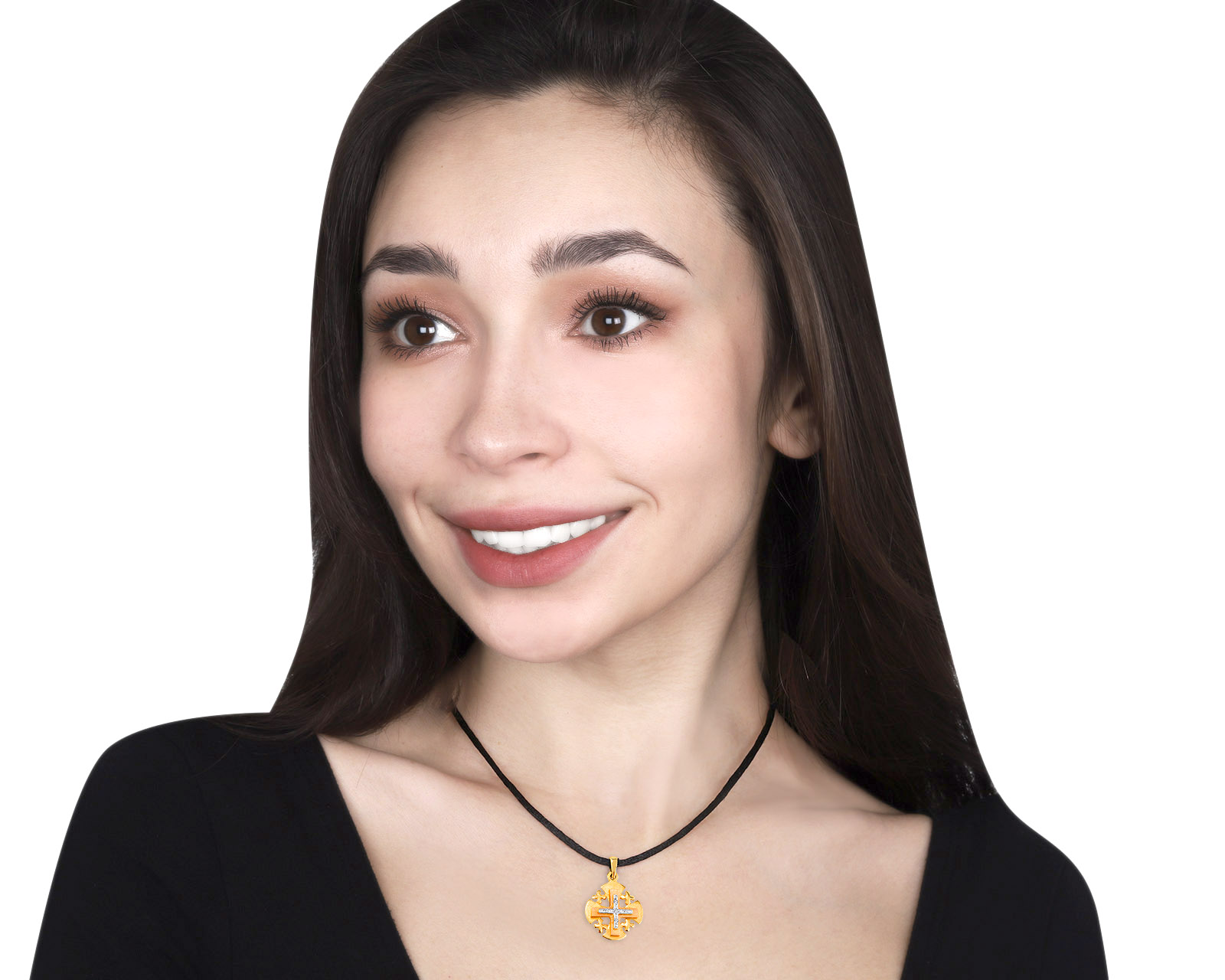 Изящный золотой кулон с бриллиантами 0.02ct