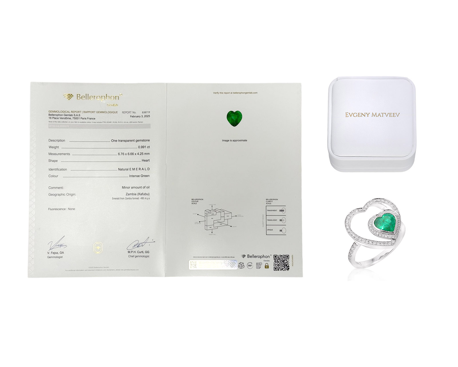 Золотое кольцо с изумрудом Замбия 0.99ct Evgeny Matveev