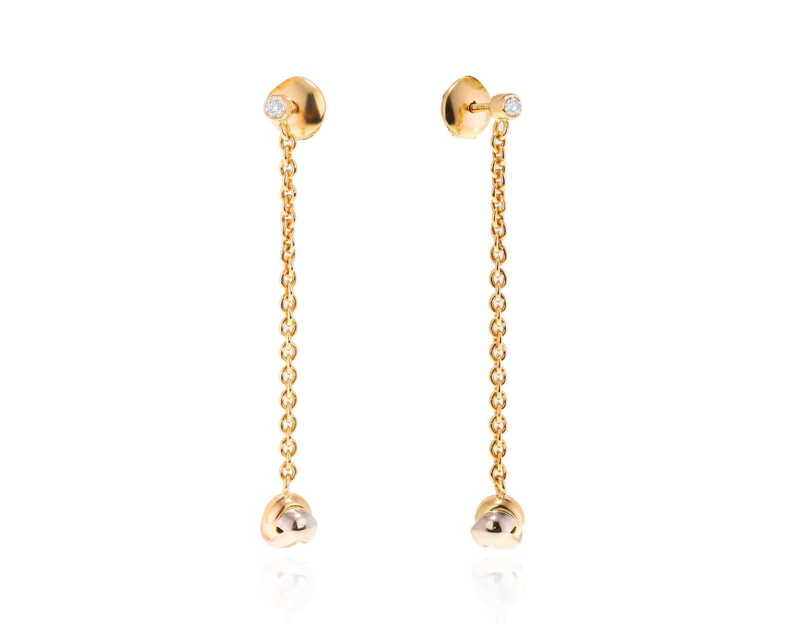 Оригинальные золотые серьги Cartier Trinity 030323/8