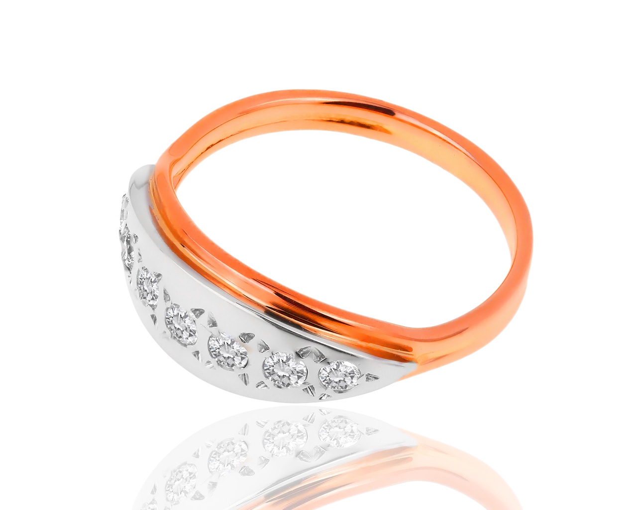 Винтажное золотое кольцо с бриллиантами 0.33ct
