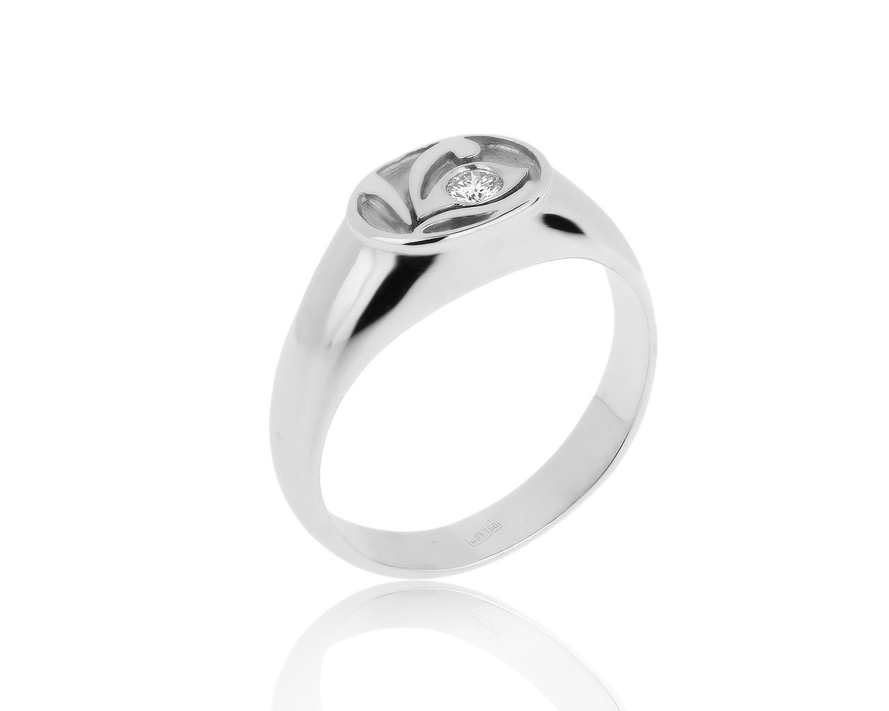 Прекрасное золотое кольцо с бриллиантом 0.10ct