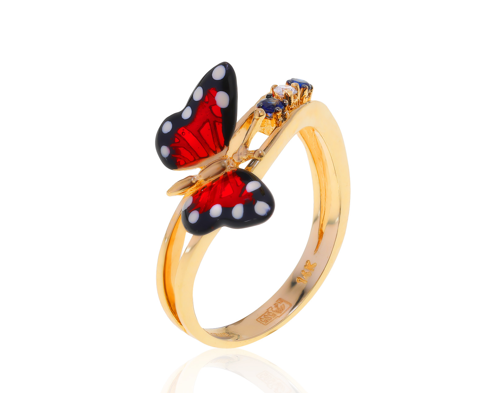 Оригинальное золотое кольцо Roberto Bravo Monarch Butterfly