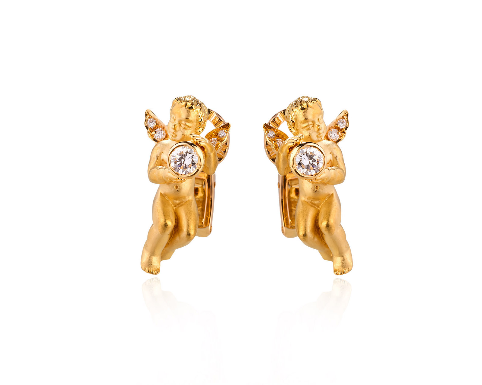 Оригинальные золотые серьги с бриллиантами 0.38ct Carrera y Carrera My Angel 120726/2
